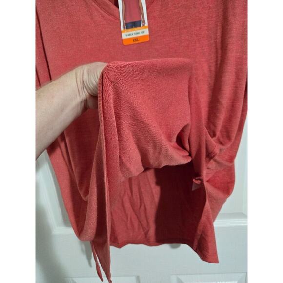 ORVIS Soft T-Shirt Women's Plus Size 2X Coral Pink V-Neck Athleisure - Picture 8 of 13